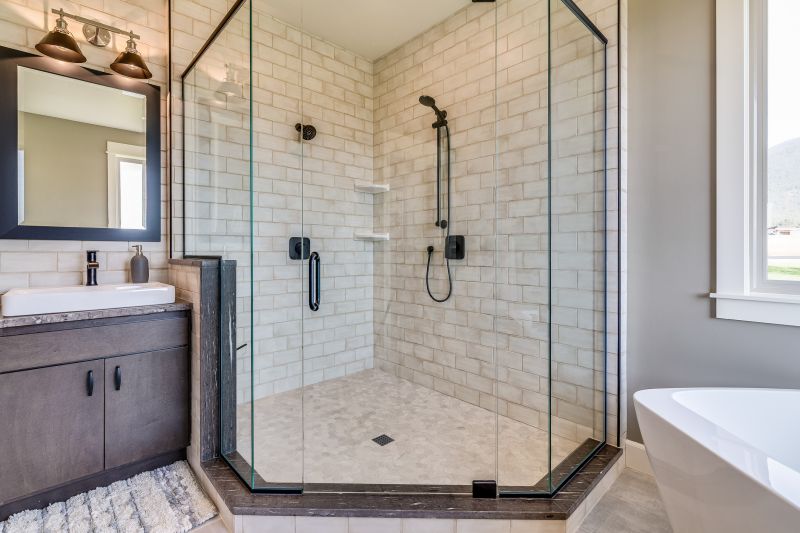 Shower with Custom Glass Panel