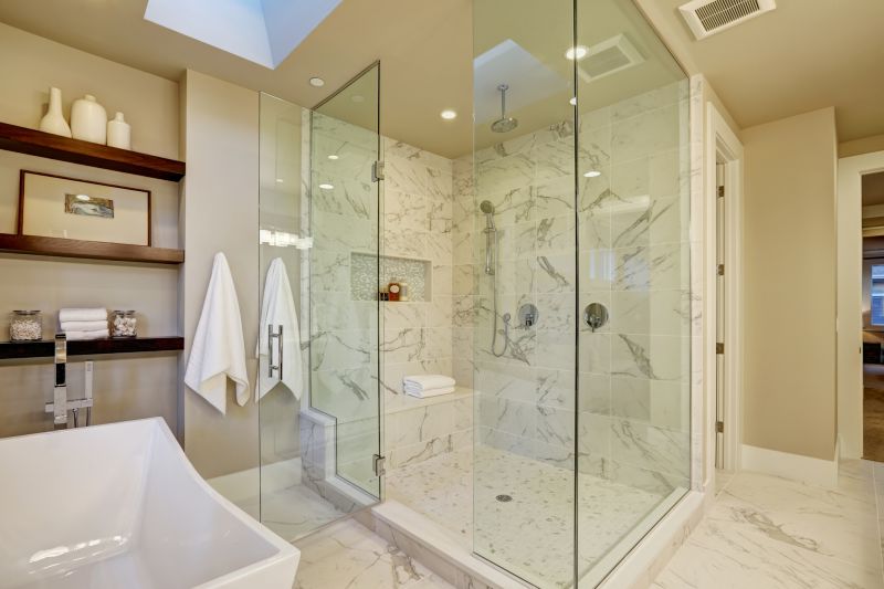 Elegant Shower with Stone Accents