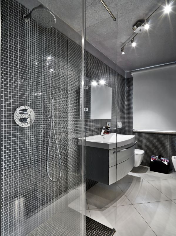 Stylish Shower with Mosaic Tiles
